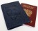 Обложка для паспорта "Хипстер Вест" кожа (3D) цвет синий