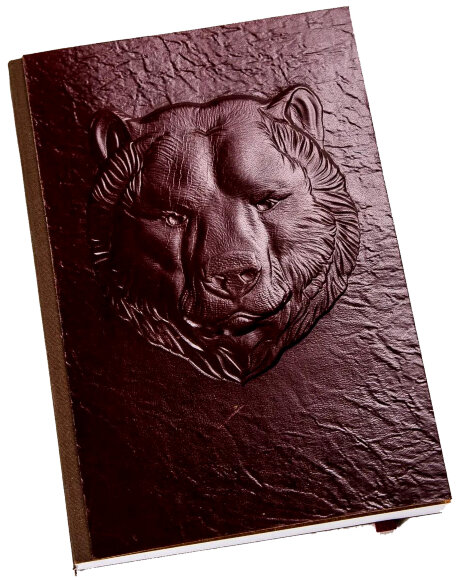 Блокнот для записей "Медведь" кожа (3D)
