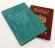 Обложка для паспорта "Хипстер Корги" кожа (3D) цвет бирюза