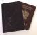 Обложка для паспорта "Хипстер Кролик" (натуральная кожа) бордо