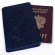 Обложка для паспорта "Хипстер Кролик" (натуральная кожа) синий