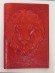 Обложка для паспорта "Хищник Лев" кожа (3D) цвет красный