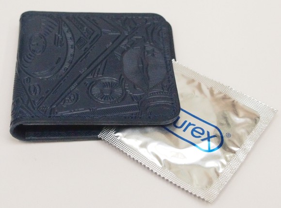 Футляр для презервативов "Night Life" кожа (3D) цвет синий