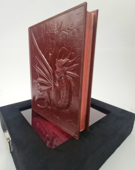 Ежедневник "Дракон 3D" А6 кожа (бордо) в коробке