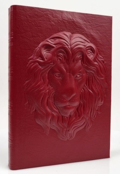 Блокнот для записей "Лев" (3D) кожа (красный)