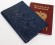 Обложка для паспорта "Хипстер Тигруля" кожа (3D) цвет синий