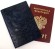 Обложка для паспорта "Хипстер Поросёнок" кожа (3D) цвет синий