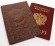 Обложка для паспорта "Хипстер Поросёнок" кожа (3D) цвет коричневый
