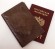 Обложка для паспорта "Хищник Медведь" кожа (3D) цвет коричневый