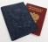 Обложка для паспорта "Хипстер Мастер Тигрица" кожа (3D) цвет синий